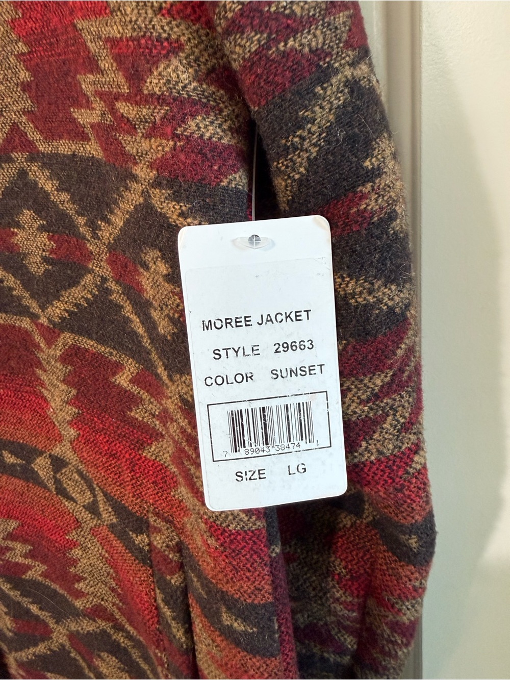 Outback Trading Co. Red Aztec-Patterned Button Cardigan - Picture 3 of 3